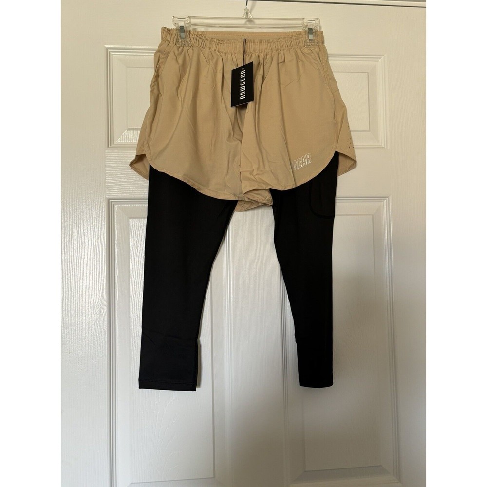Raw Gear Compression Legging Shorts ~ Size S Sand by Bradley Martyn ✨NEW✨ RG206